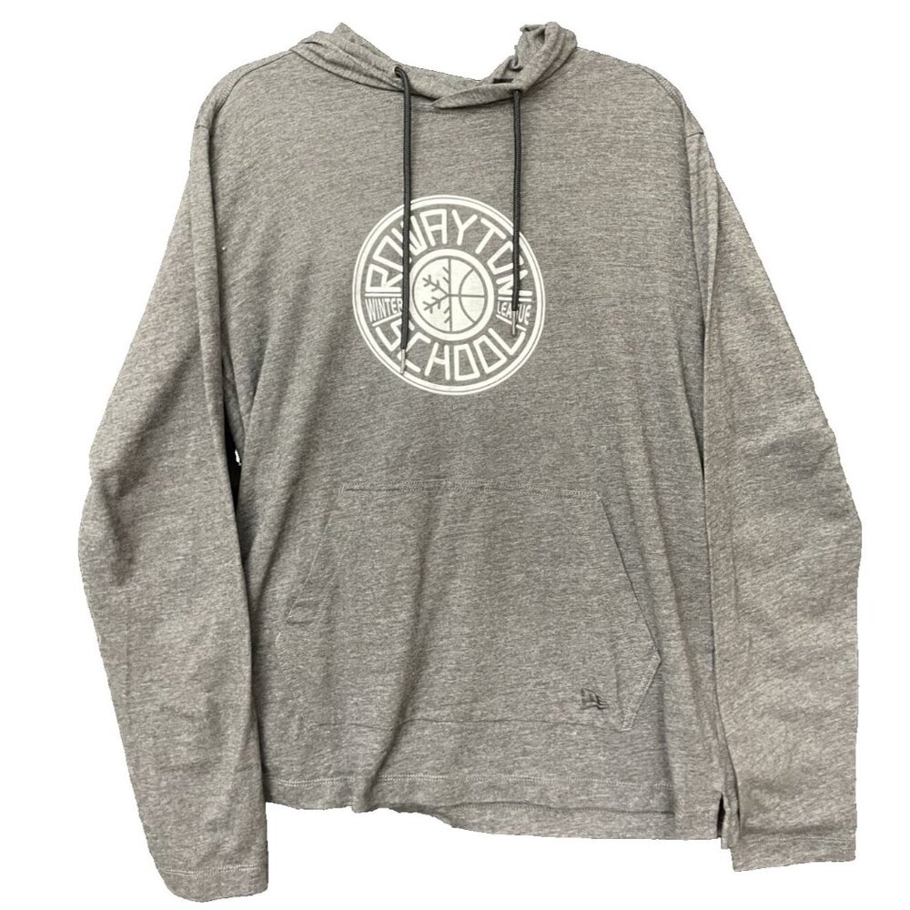 New Era Sweatshirt Hoodie Pullover Rowayton School Logo Gray Men's Size Medium